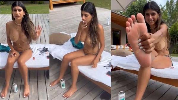 Mia Khalifa Topless Outdoor Feet Tease Video Leaked on leakfanatic.com