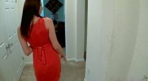Sweet brunette Jasmine Delatori strips in bathroom to expose even sweeter ass on leakfanatic.com