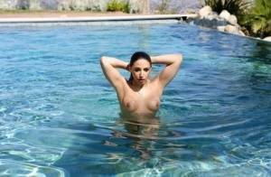 Lesbo girls with big butts Karlee Grey & Abella Danger toy twats after a swim on leakfanatic.com