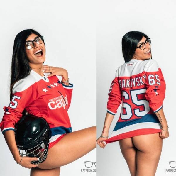 Mia Khalifa Hockey Jersey Sexy Photoshoot Set  - Usa on leakfanatic.com