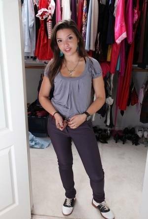 Sweet teenage amateur undressing and spreading her legs in changing room on leakfanatic.com