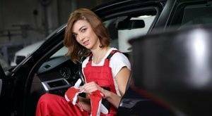 Sexy horny mechanic with awesome body reaches the climax right in a car on leakfanatic.com