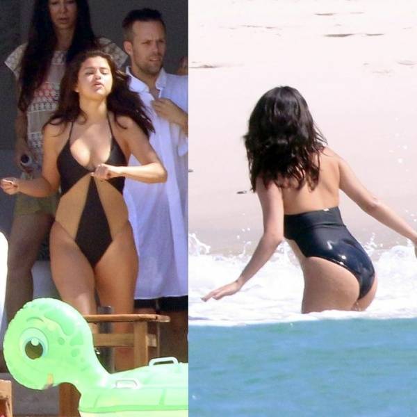 Selena Gomez Sexy Paparazzi One-Piece Swimsuit Set  - Usa on leakfanatic.com