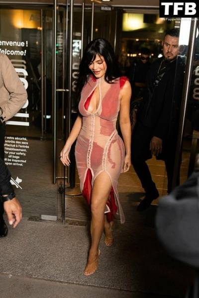 Kylie Jenner is Ravishing in Red Leaving Dinner at 1CChez Loulou 1D During PFW on leakfanatic.com