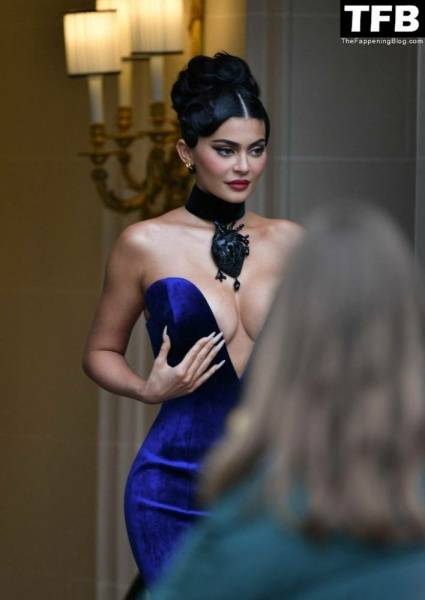 Busty Kylie Jenner Flaunts Her Deep Cleavage in Paris (54 Photos + Video) on leakfanatic.com