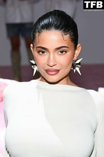 Kylie Jenner Flaunts Her Curves in a White Dress During Paris Fashion Week on leakfanatic.com