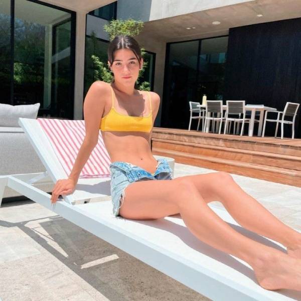 Charli D’Amelio Poolside Bikini Strip Posing Set  - Usa on leakfanatic.com