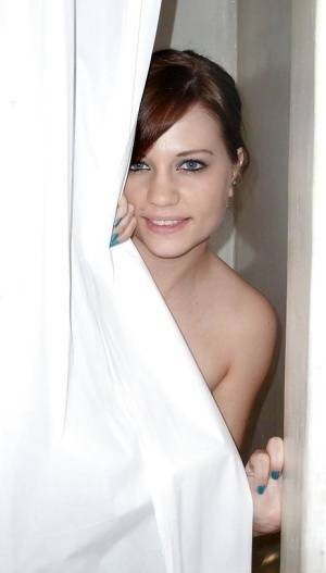 Sweet european amateur posing for a homemade photo in the shower on leakfanatic.com