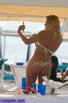 Leaked Valeria Marini Sunbathing In Thong Bikini On A Beach on leakfanatic.com