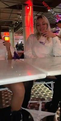 Unikorn Latina girls flashing pussy in restaurant snapchat premium xxx porn videos on leakfanatic.com