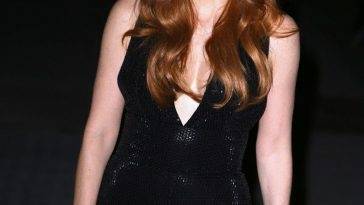 Jessica Chastain Looks Hot at the Ralph Lauren Fall 2022 Fashion Show in NYC on leakfanatic.com