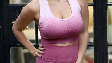 Busty Casey Batchelor Films Her Yoga Blitz App in East London on leakfanatic.com