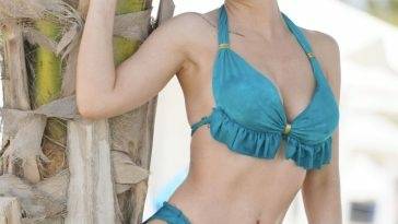 Jessika Powers Shows Off Her Sexy Figure on the Beach in Dubai on leakfanatic.com