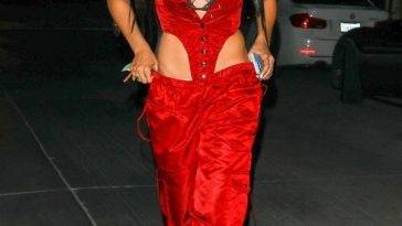 Tinashe Sizzles in a Red Ensemble Arriving at the W Magazine Event on leakfanatic.com