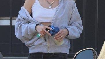 Braless Kristen Stewart Leaves in Her Dirty Porsche After a Salon Visit in LA on leakfanatic.com