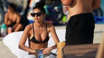 Chantel Jeffries Enjoys a Day on the Beach in Miami on leakfanatic.com