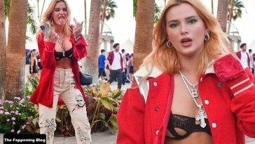 Bella Thorne is Seen at Coachella 19s Neon Festival on leakfanatic.com