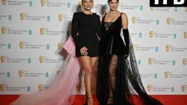 Florence Pugh & Millie Bobby Brown Pose at the British Academy Film Awards - Britain on leakfanatic.com