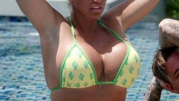 Katie Price Shows Off Her Bikini Body While Relaxing by the Pool with Carl Woods on leakfanatic.com