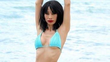 Bai Ling Looks Hot and Fit at the Beach in Florida on leakfanatic.com