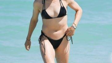 Genie Bouchard is Seen Wearing a Black Bikini in Miami Beach on leakfanatic.com