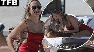 Kimberley Garner Enjoys a Day on the Beach in Miami on leakfanatic.com