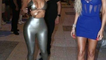 Kim Kardashian and Her Sister Khloe Wear Risque Outfits at Kim 19s SKIMS Shop in Miami on leakfanatic.com