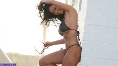 Charlie Riina in hot tiny bikini on the beach on leakfanatic.com