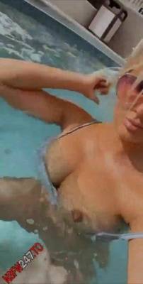 Sydney Fuller swimming pool boobs flashing snapchat premium porn videos on leakfanatic.com