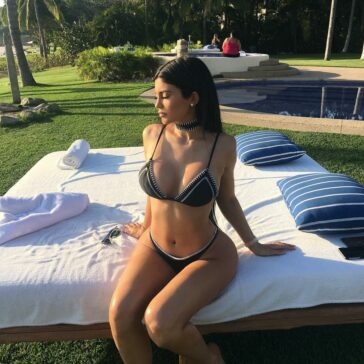 Kylie Jenner Thong Bikini Pool Candid Set  - Usa on leakfanatic.com