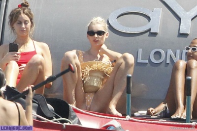  Elsa Hosk Caught By Paparazzi In Bikini On A Yacht on leakfanatic.com