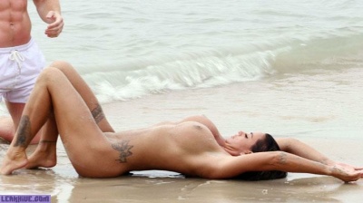 Katie Price completely naked on the beach on leakfanatic.com