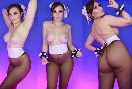 Holly Wolf Chun Li Cosplay Topless Video  on leakfanatic.com