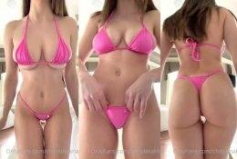 Christina Khalil Pink Bikini Tease Video  on leakfanatic.com
