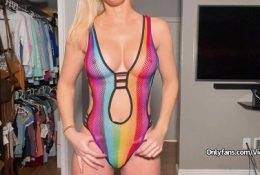 Vicky Stark Nude Stripe Theme Try On Haul Video  on leakfanatic.com