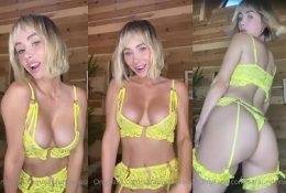 Sara Jean Underwood Sexy Yellow Lingerie Video  on leakfanatic.com