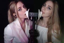 ASMR Kotya Twin Ear Licking Patreon Video on leakfanatic.com