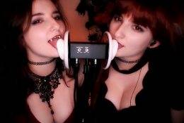 AftynRose ASMR Twin Ear Licking & Biting Babes Video on leakfanatic.com