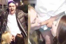 Drunk Fool Somehow Gets Two Sluts To Suck On His Dick In Public! on leakfanatic.com