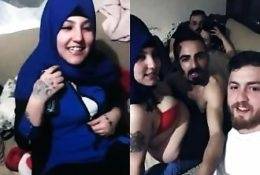 Muslim Hijab woman does slut at party on leakfanatic.com