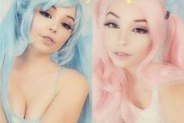 Belle Delphine Blue & Pink hair Snapchat Photoshoot on leakfanatic.com