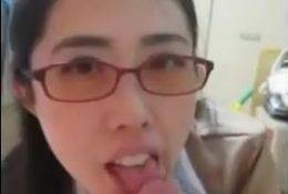 Brunette Asian Student gives Perfect Blowjob on leakfanatic.com