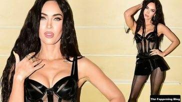 Megan Fox Poses in a Sexy Outfit at the Jimmy Choo X Mugler Collaboration Event in LA on leakfanatic.com