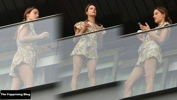 Leggy Alessandra Ambrosio Snaps Away While Enjoying the View From Her Hotel Balcony on leakfanatic.com