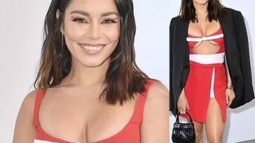 Vanessa Hudgens Flaunts Her Sexy Tits & Legs at the Giambattista Fashion Show in Paris on leakfanatic.com