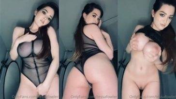 Tessa Fowler Nude Teasing in Black lingerie Porn Video  on leakfanatic.com