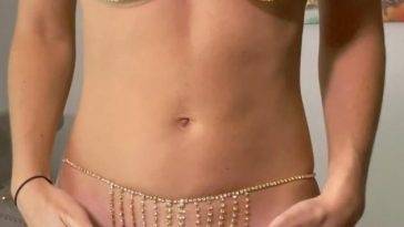 Vicky Stark Nude Gold Metal Bikini Try On Video on leakfanatic.com