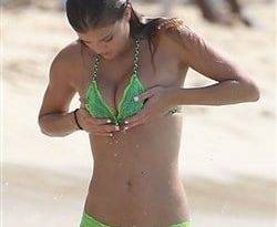 Candid Nina Agdal Thong Bikini Beach Pics on leakfanatic.com