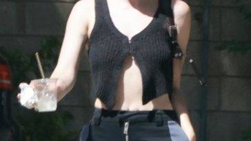 Scout Willis Shows Off Her Slim Figure in a Black Top in LA on leakfanatic.com