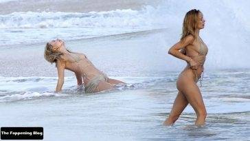 Kimberley Garner Shows Off Her Sexy Figure on the Beach in St Barts on leakfanatic.com